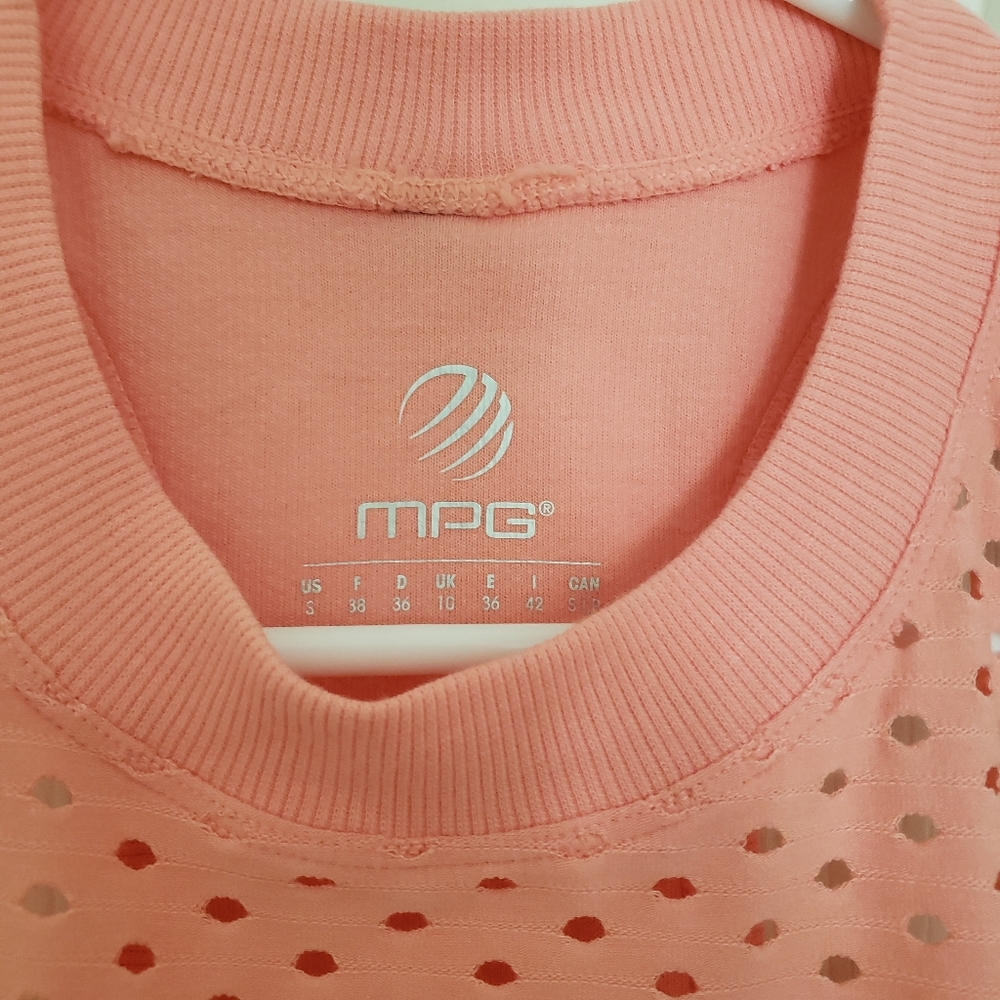 MPG Relaxed Mesh Front Tank Top Coral‎ Racerback Tank Top Coral Size Small - Picture 5 of 8